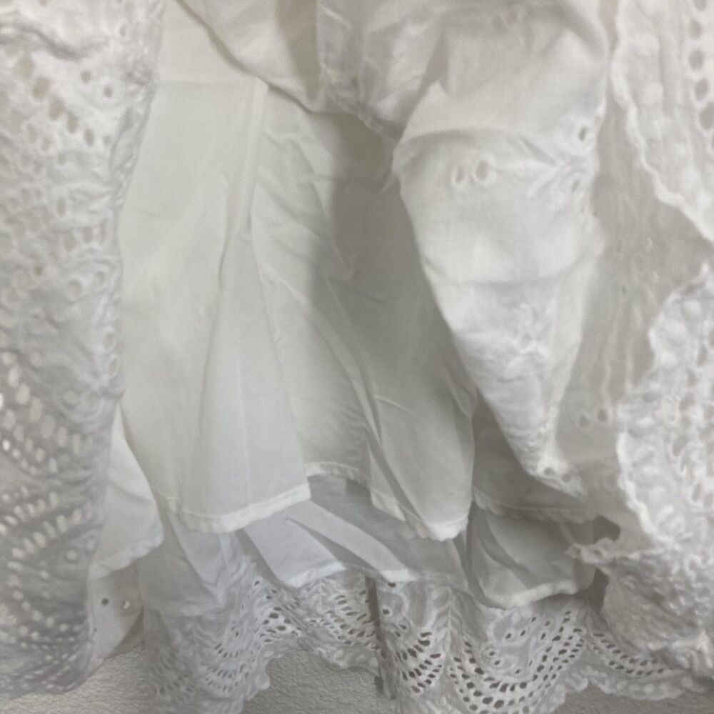 Sun Dress Summer Boho White Floral SHEIN Womens XL Lace Puff Sleeve V Neck Swing - Picture 14 of 16